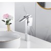 Chrome Bathroom Faucet LED 3 Color Changing Light Waterfall Vessel