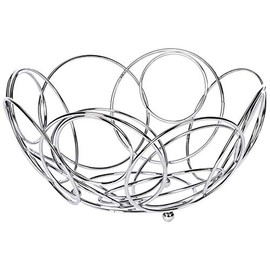 Excellent Houseware Fruit Basket, Decorative Fruit Bowl, Chrome, Diameter 26 cm Bowl