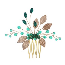 Baluue Bride Hair Comb Rhinestone Leaves Elegant Headdress for Weddings Vintage Bridal Hair Accessories Design