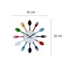 WALPLUS Spoon and Fork Colourful Kitchen Wall Clock Art Decals
