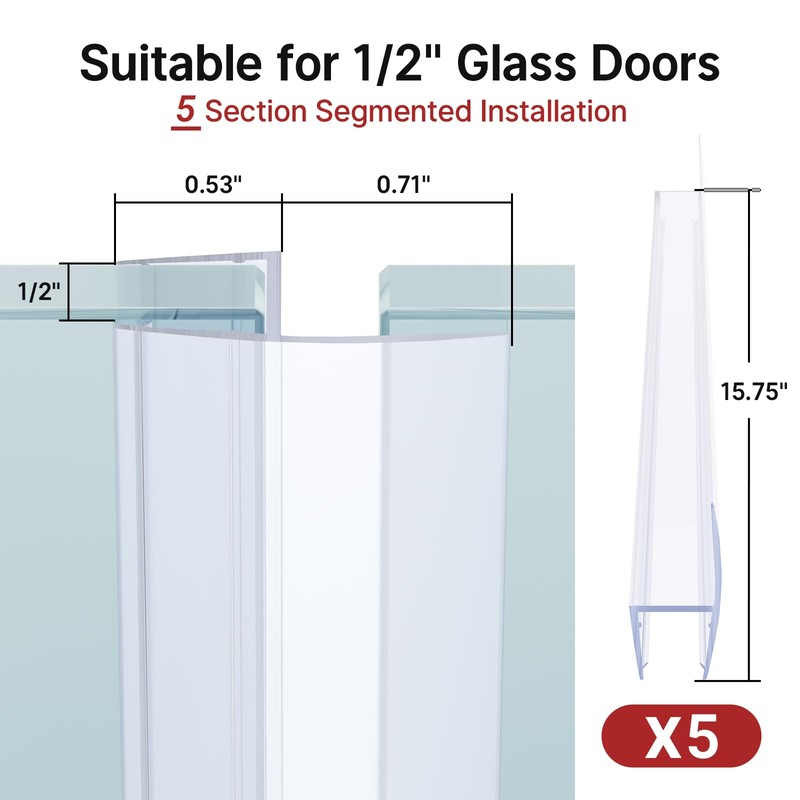 AmazerBath Side Seal Strip Shower Installation Kit for Shower Door