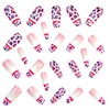 Coffin Square Press on Nails Pink Leopard Print Fake Nails