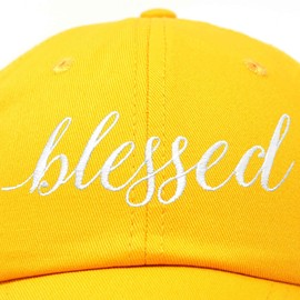 DALIX Blessed Women's Baseball Cap Soft Cotton Dad Hat in Gold