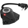 Outdoor Light Timer Waterproof, 24 Hours Plug in Timer with