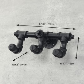 Y-Nut Industrial Pipe Robe Towel Rack Hooks - Rustic Iron Clothes Coat Hanger Holders with Screws HOOK-03
