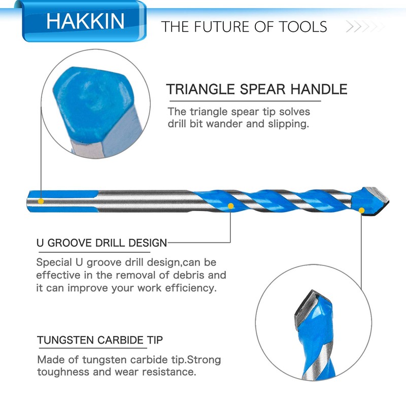 Hakkin 12 Pcs Masonry Drill Bits Set, 3mm - 12mm