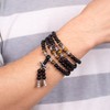 PWMENLK 6mm 108 Mala Beads Bracelet Meditation Necklace Obsidian Beaded