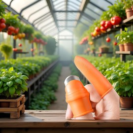 2Pcs Fruit and Vegetable Picking Potted Garden Silicone Thumb Cutter Set, Separator Finger Plant Tool, Fruit and Vegetable Picking Potted Plants Trim Thumb Hand Tools