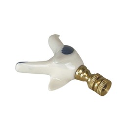 Royal Designs, Inc. Blue & White Porcelain Bird Finial for Lamp Shade, Polished Brass
