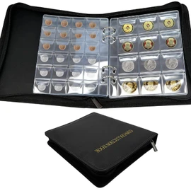 360 Pockets Coin Collection Book Holder for Collectors Coin Books 2 Size Collecting Pages Fireproof Album for 17/20/23/25/27/30mm Coins Collection Supplies Organizer Black Best Birthday Gifts