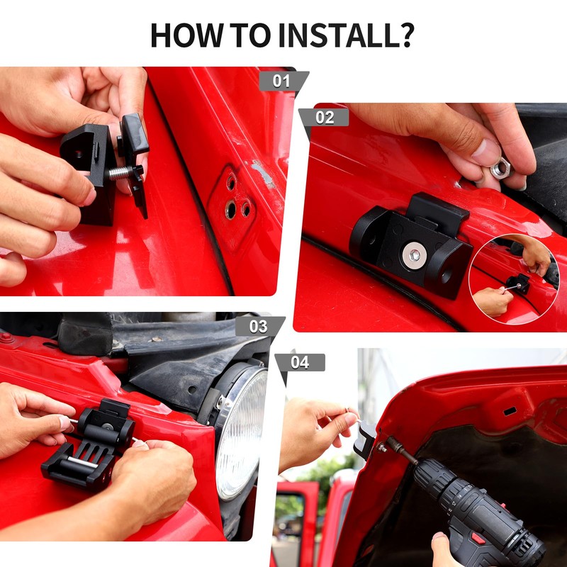RT-TCZ - Pestillo para capó Jeep Wrangler JK estilo C,