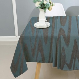 Majestic Giftware Jacquard Tablecloth for Rectangle Tables (THAAQ-54144) | Hawaii - Aqua Elegant Design Dining Table Cover | Decorative Soft & Washable Tablecloth for Home, Kitchen & Dining (54X144)