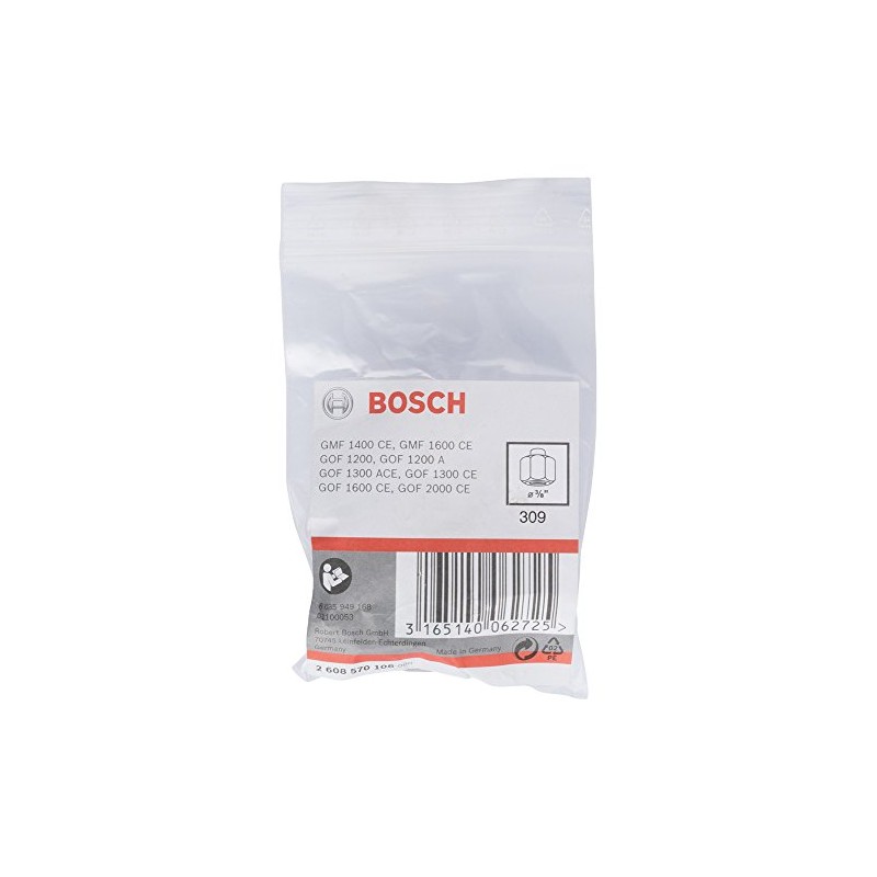 Bosch 2608570106 Routers Collet Set, 3/8", Black/Silver