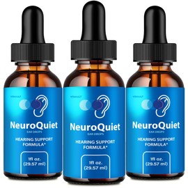 NeuroQuiet Ear Drops, NeuroQuiet Hearing Support Liquid Drops, Neuro Quiet - Maximum Strength, NeuroQuiet Auditory Clarity and Healthy Hearing, NeuroQuiet All Natural Formula Drops Reviews (3 Pack)