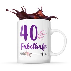 Tasse 40 & Fabelhaft Geburtstagsgeschenk zum 40. Geburtstag 40 Jahre Geschenk Tasse zum Geburtstag besonderes Geschenk bday Humor
