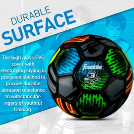 Franklin Sports Mystic Kids Soccer Ball - Size 3 Youth Soccer Ball - Soft Cover - Great for Kids and Toddlers - Air Pump Included, Size 3 - Ages 8 & Under