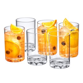 Amazing Abby - Liberty - 8-Ounce Plastic Tumblers (Set of 6), Drinking Glasses, Reusable Cups, BPA-Free, Shatter-Proof, Dishwasher-Safe (Made of Acrylic, NOT Glass)