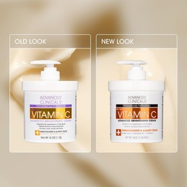 Advanced Clinicals Vitamin C Face & Body Moisturiser Cream – Brightening, Anti-Ageing, Hydrating & Firming Lotion for Dry & Mature Skin, Reduces Wrinkles, Dark Spots & Uneven Tone, Paraben-Free 454g