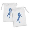Ambesonne Horses Fabric Pouch Set of 2, Gallop Animal Motif