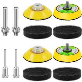 KONGMING 50 mm Sanding Disc Pads Velcro 4 Pieces 6 mm and 3 mm Shank Drill Attachment and Soft Foam Layer Buffering