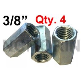 Unbranded/Generic Qty 4 Hex Rod Coupling Nuts 3/8-16 x 1-1/8 Threaded Rod Connectors Zinc Coupler