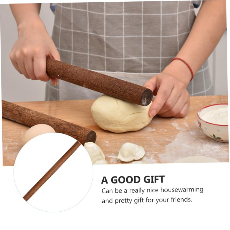 Ipetboom Head Wooden Rolling Pin Non Stick Dough Roller for