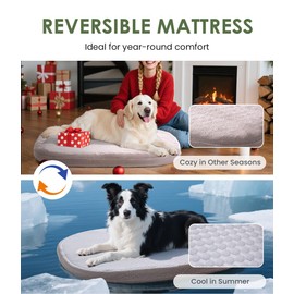 bilypaws Orthopedic Dog Bed for Large Dogs, Pet Sofa Bed with Egg Crate Foam, 4-Sided Bolster, Removable Washable Cover & Anti-Slip Bottom, Large Calliste Green