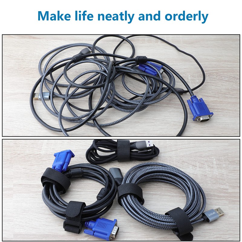 Pasow Adjustable Cable Ties Organizer Fastener with Plastic buckle (12Inch