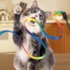 Luxiremi 3 Packs Cat Wand Toy Set,Colorful Fabric Ribbon Rainbow,Ribbon