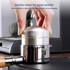 Coffee Needle Distributor, Stainless Steel Hand Coffee Stirrer Coffee Powder Hand Tamper Stirring Tool Effective Dispersion with Base (58mm)