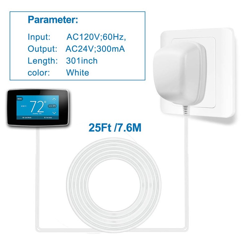 24 Volt Power Adapter/Transformer,C-Wire Adapter Thermostat，Compatible with All Versions of