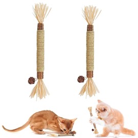 KARELLS Beißspielzeug Katze, Katzenminze Stick, 2 Stück Katzenminze Sticks für Katzen, Matatabi Katze Kauspielzeug, Knabberstangen Katze, Matatabi Katzensticks, Katzen Zahnpflege Spielzeug