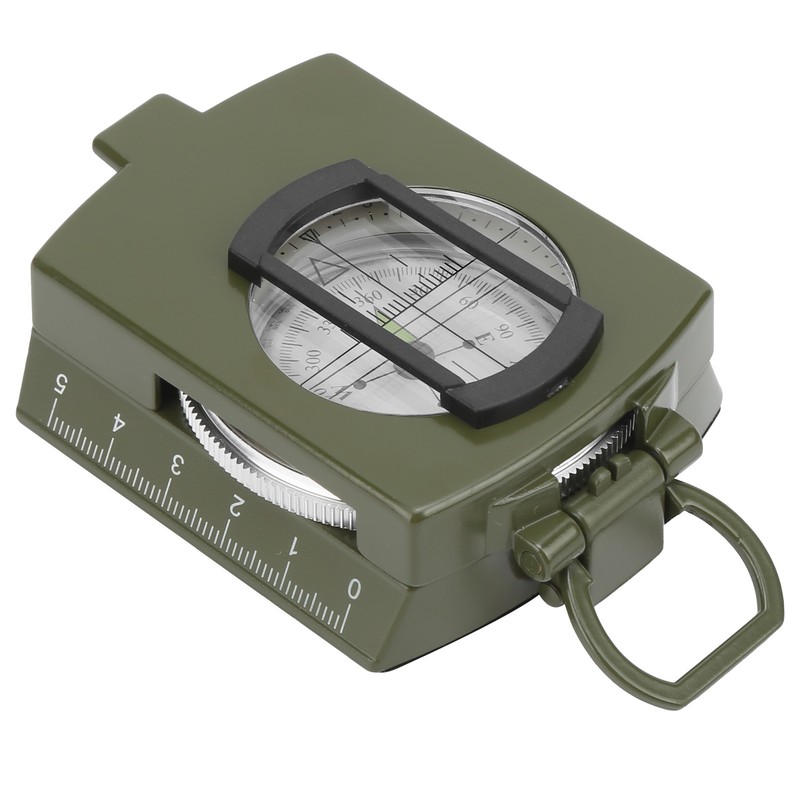 DC60‑2A Aluminium Alloy Foldable Multifunctional Luminous Compass Outdoor SuppliesArmy Green