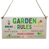 Second Ave Funny Garden Rules Wooden Hanging Gift Rectangle Garden