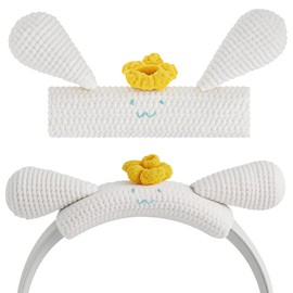 Geekria Kopfbandabdeckung aus Strickstoff, kompatibel mit Bose QC45, QC35 II, Sony 1000XM4, Beats Solo4, Studio3, JBL Tune 720BT Kopfhörer, einfache Selbstmontage, Weiß