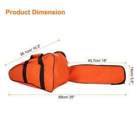 sourcing map Heavy Duty Chainsaw Carrying Case 35" x 5.5" x 10.3" Water Resistant Storage Bag Oxford Cloth with Handle & Sticky Strip for 12"/14"/16"/18" Chainsaws