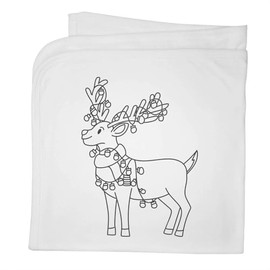 Azeeda 'Reindeer with Lights' Cotton Baby Blanket/Shawl (BY00044845)