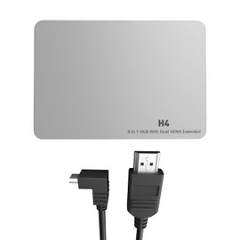 AOKER H4 Laptop Screen Extension - 8 in 1 HUB with Dual HDMI Extended, 2 HDMI(4K @60Hz),3 USB A&C 3.0 Ports Hub Only Suitable for F3