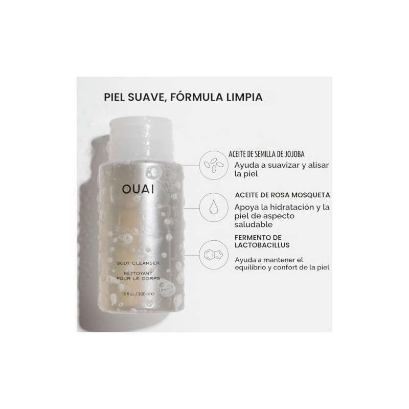 OUAI Limpiador corporal de tamaño regular, 10 onzas líquidas