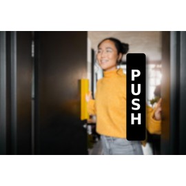 BLACK Push Pull Set Pair of Door Signs for businesses, restaurants, bars, hotels, schools, cafe. Tough 1.6 mm Thickness Material, Durable, Guaranteed not to Tear