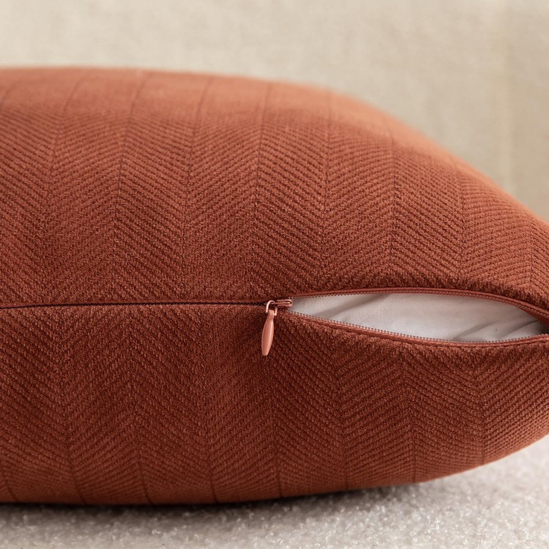 Mandioo Pack of 2 Chenille Cushion Covers Soft Comfortable Durable