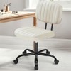 DUMOS Small Armless Home Desk Chair with Low Back Lumbar