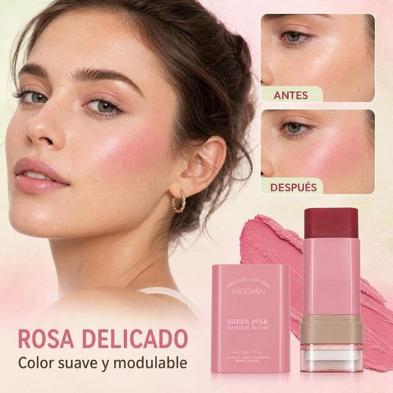 Rubor en Crema 3 en 1, Blush en Barra para