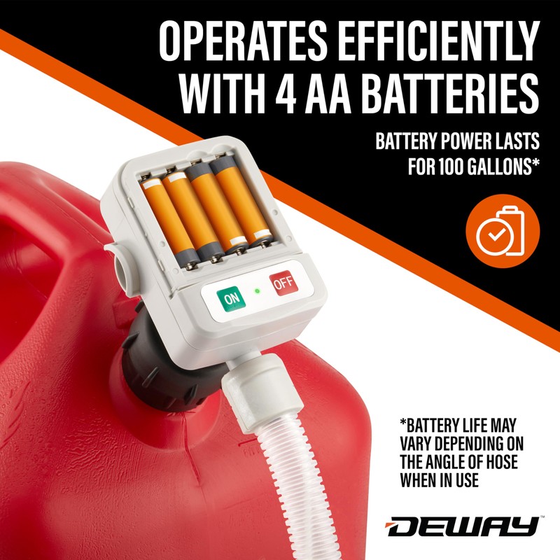 DeWay Fuel Transfer Pump for Gas Can with Basic Clip-On