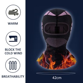TYFGRT 1 x Bicycle Mask, Dust Mask, Cold Mask, Breathable Warm Mask, Multifunctional Mask, Suitable for Skiing, Mountaineering, Fishing, Black-purple