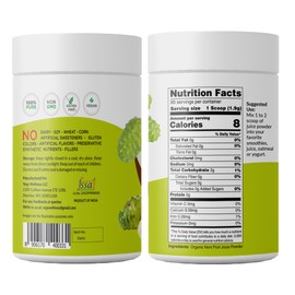 Vegs Noni Juice Powder - Freeze Dried Organic Noni Fruit Juice, 20 X Concentrated High Potency Antioxidant Instant Drink Mix Superfood Powder - 6 oz