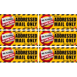 PRIBOY.ca: Value pack Universal No Junk Mail Universal mailbox stickers (6 pack). Fits smaller mailbox cells in condominiums and older community mailboxes.