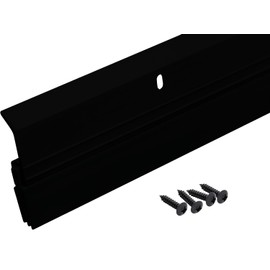 Heavy Duty Silver Triple Seal Door Sweep for Gaps up to 1" Made in USA V-62T (3 FT (36") Long) (Black, 36 INCHES)