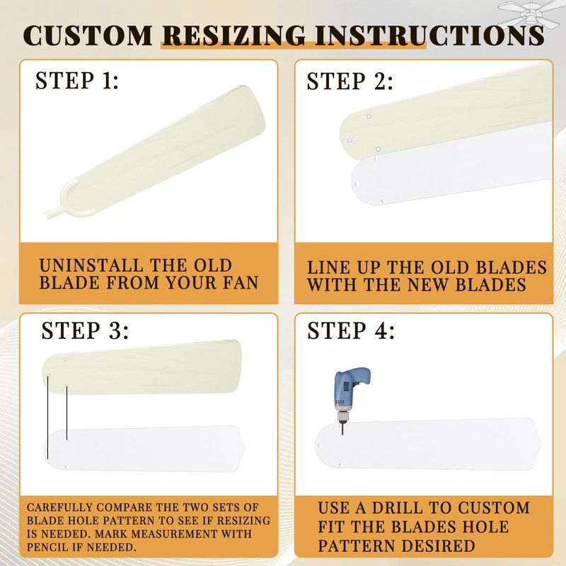 Lineshading 16 1/2'' Fan Blades for 42" Ceiling Fan Replacement