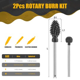 3 Pcs Rotary Burr Set, 1/8" Shaft Die Grinder Bits for Woodworking, Attachment for Dremel, Foredom, DeWalt, Milwaukee, Carving Burrs for Carving Engraving in Wood, Rubber, Plastic